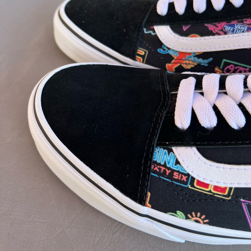 VANS old skool black neon NWT sz mens 9 sz woman’s 10.5 - Picture 12 of 14